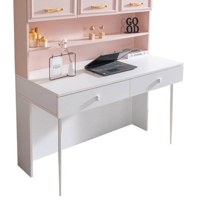Hanah Home Escritorio de Estudio Rosa y Blanco